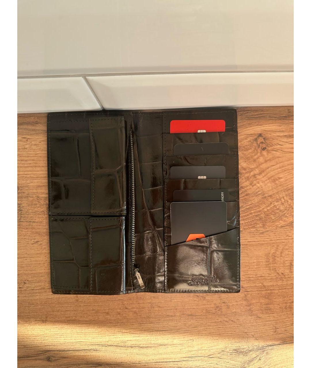 JEAN PAUL GAULTIER Коричневый кожаный кошелек, фото 3