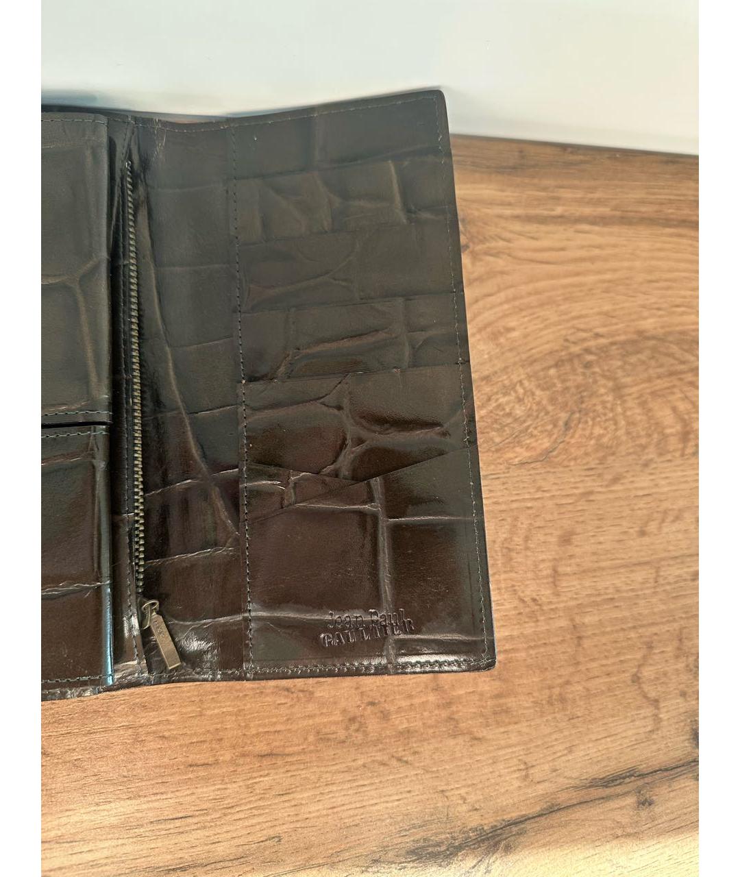 JEAN PAUL GAULTIER Коричневый кожаный кошелек, фото 5