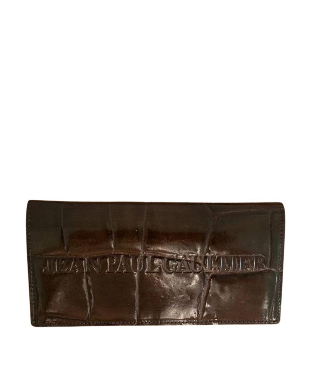 JEAN PAUL GAULTIER Коричневый кожаный кошелек, фото 1