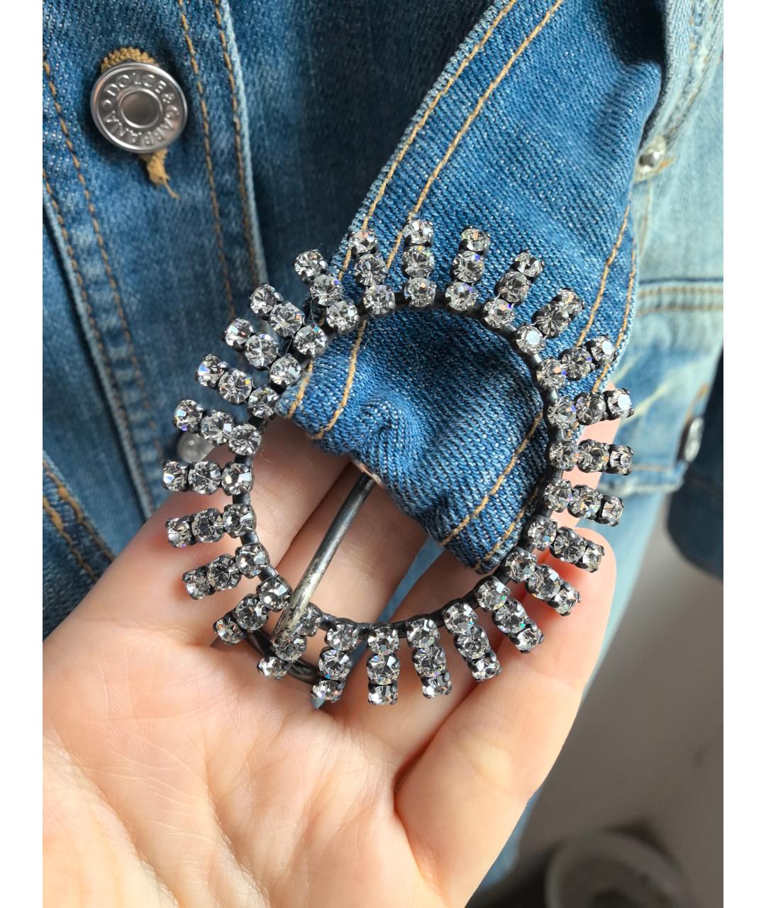 DOLCE&GABBANA Голубое деним пальто, фото 6