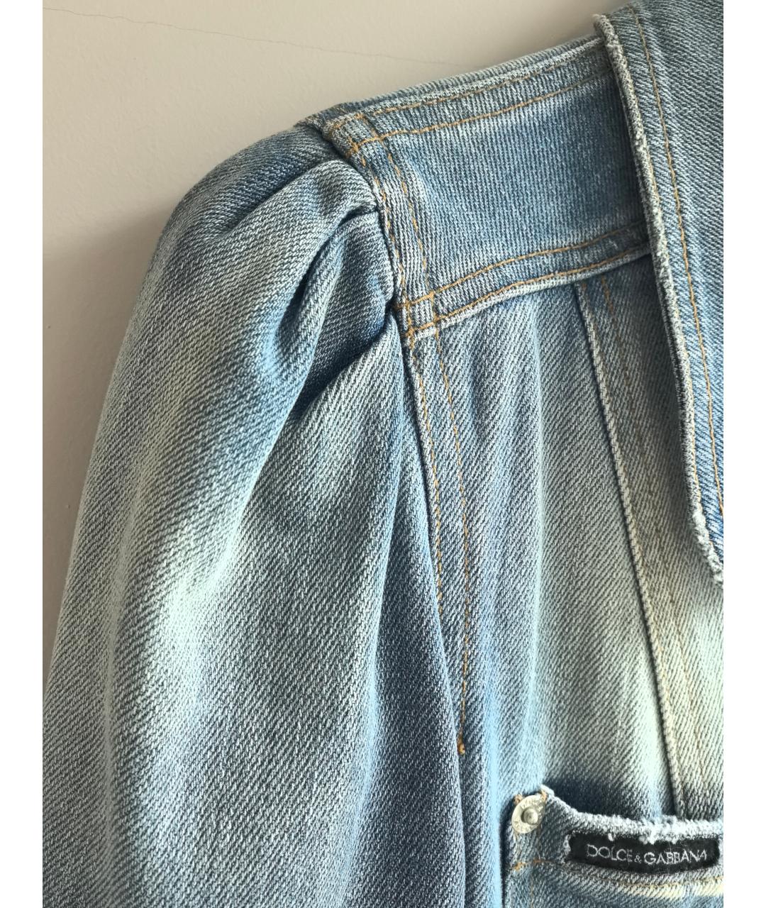 DOLCE&GABBANA Голубое деним пальто, фото 8
