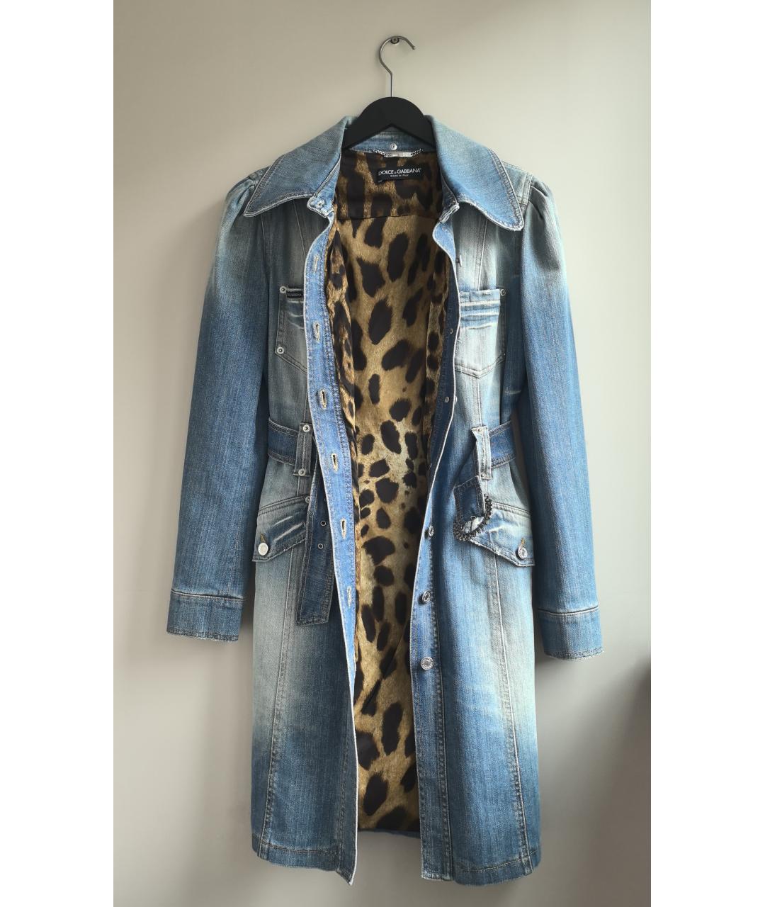 DOLCE&GABBANA Голубое деним пальто, фото 7