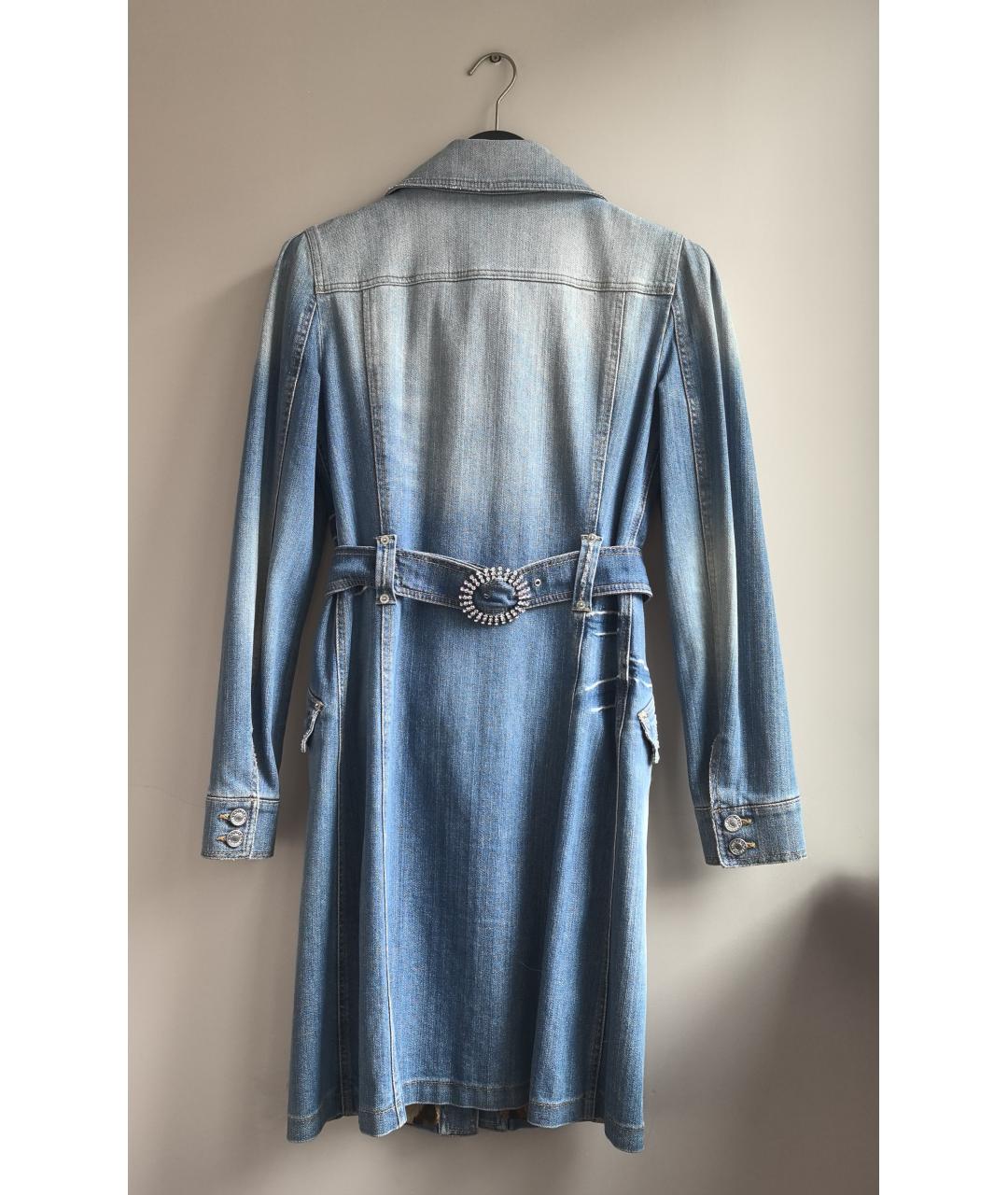 DOLCE&GABBANA Голубое деним пальто, фото 2