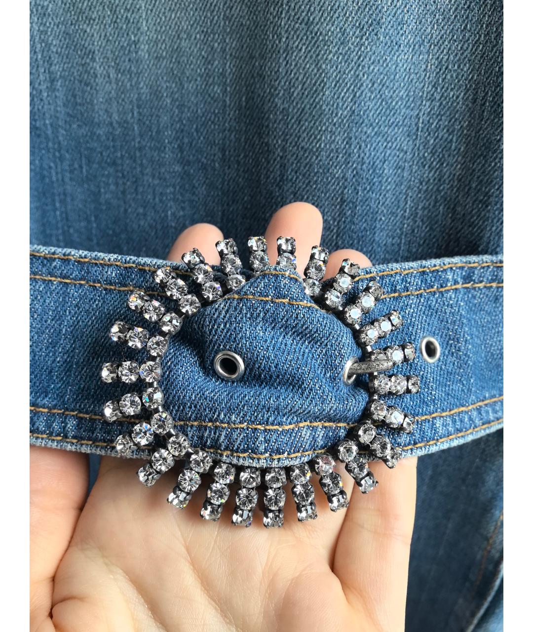 DOLCE&GABBANA Голубое деним пальто, фото 5