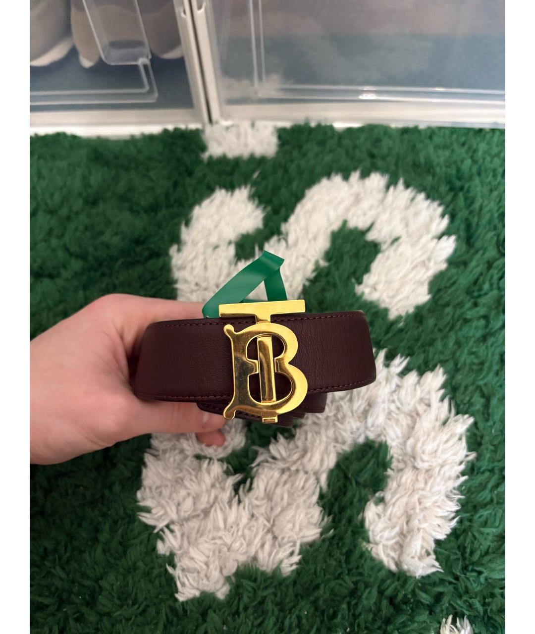 BURBERRY Коричневый кожаный ремень, фото 4