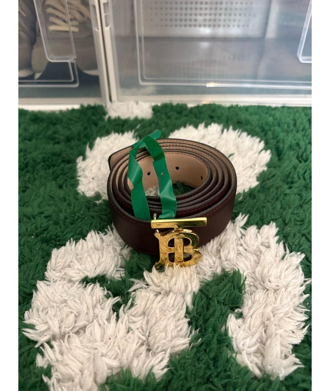 BURBERRY Коричневый кожаный ремень, фото 5