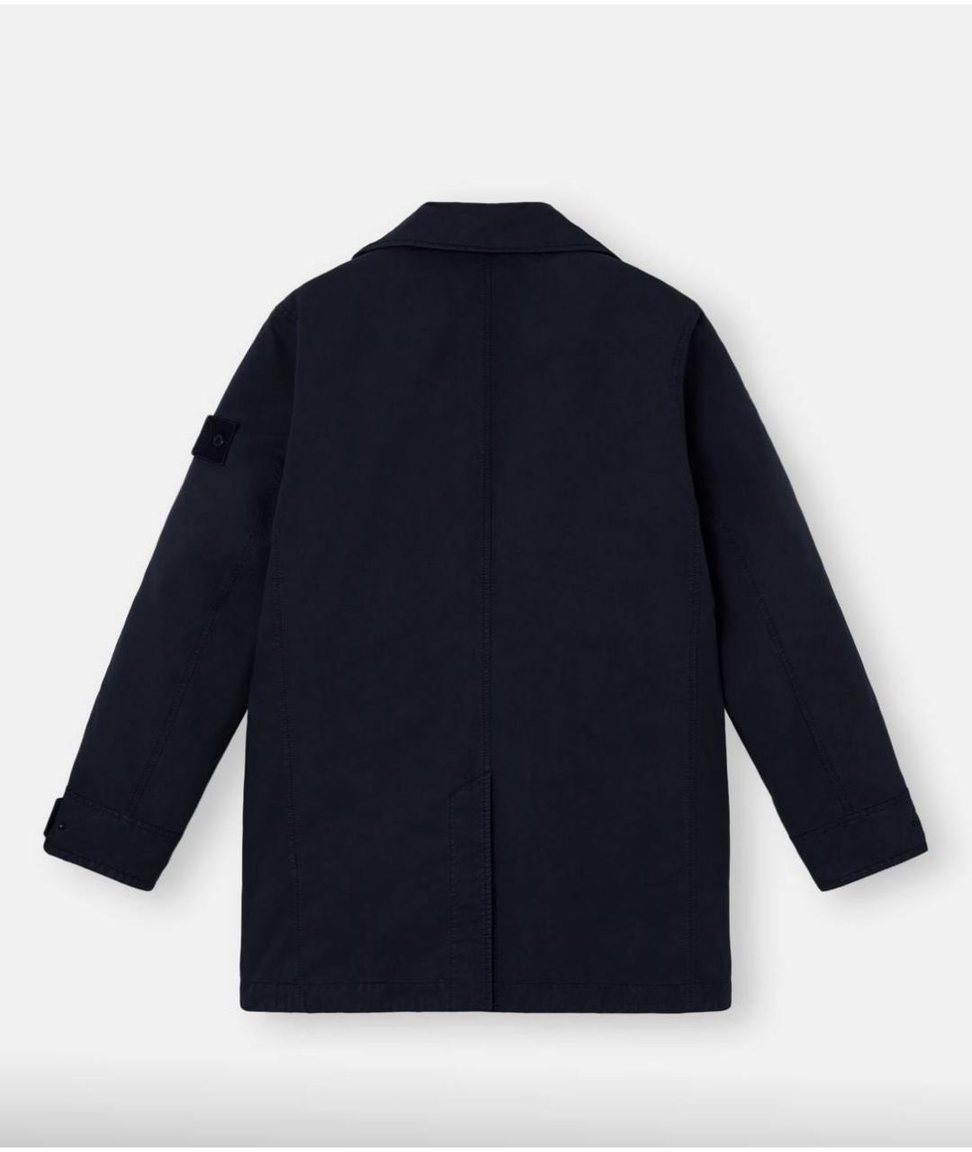 STONE ISLAND Темно-синее полиамидовое пальто, фото 2