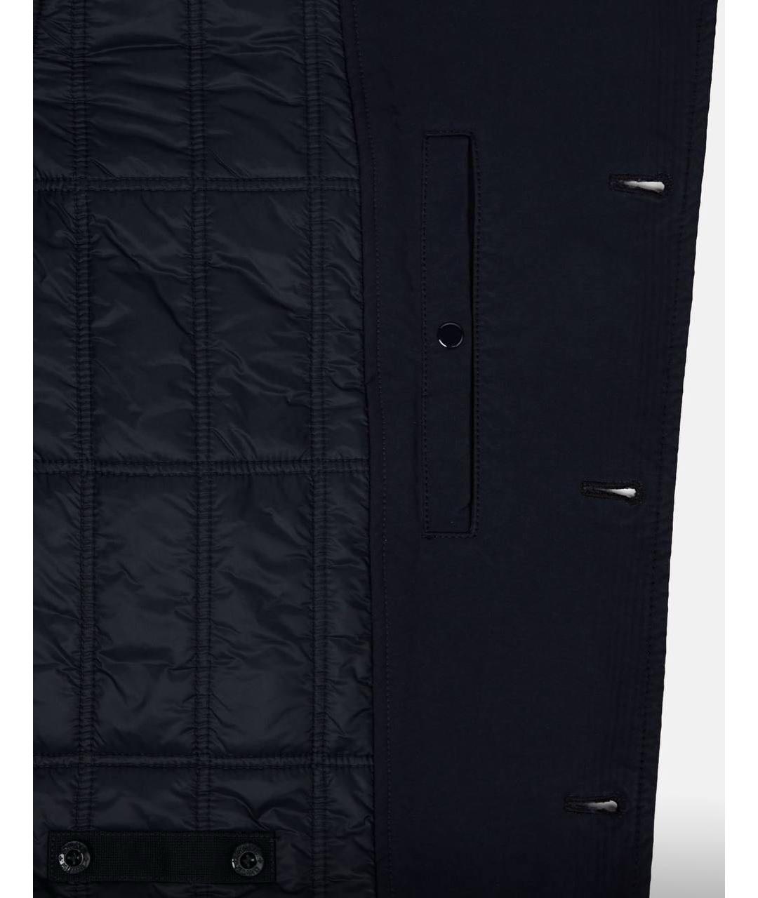 STONE ISLAND Темно-синее полиамидовое пальто, фото 3
