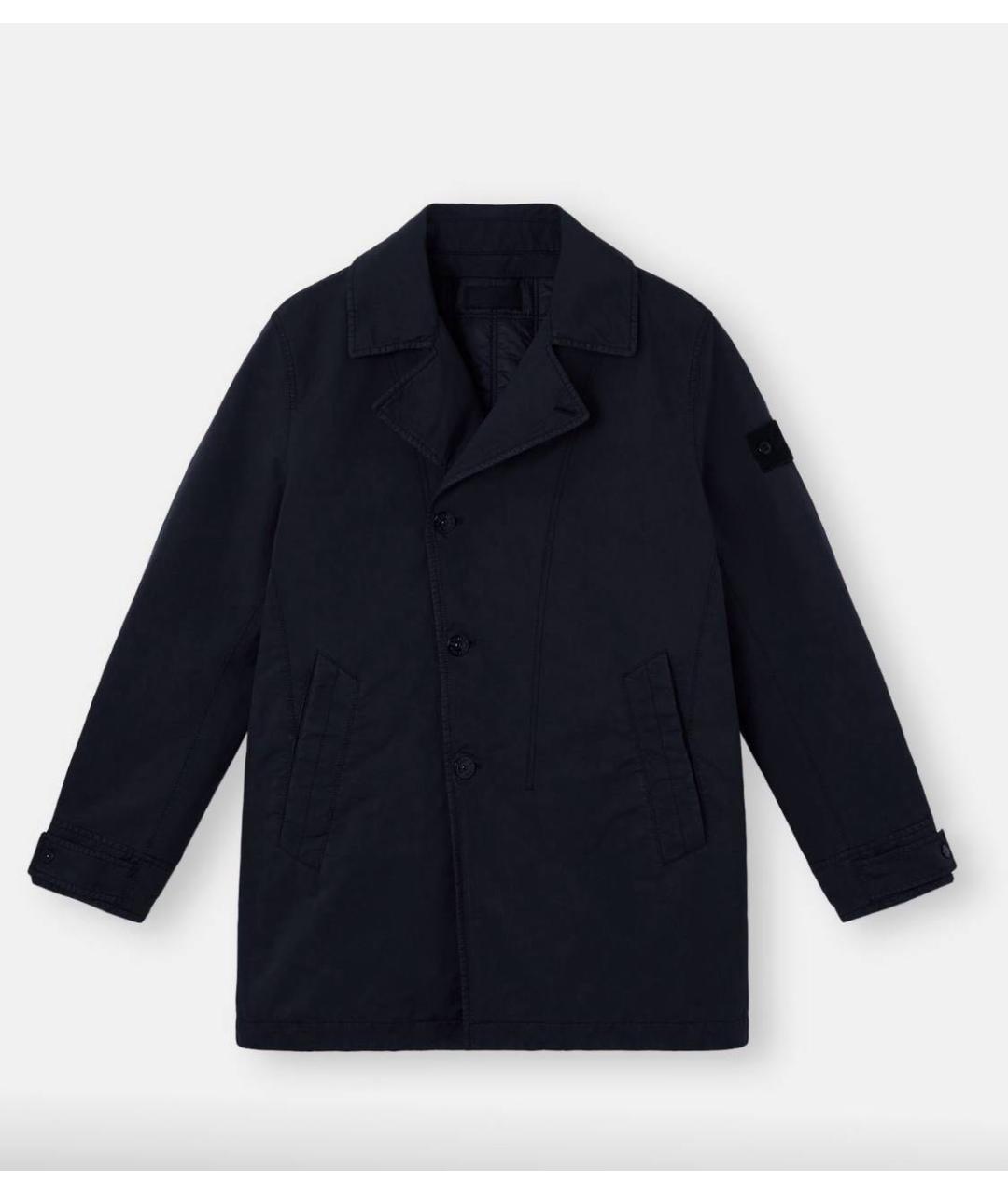 STONE ISLAND Темно-синее полиамидовое пальто, фото 7