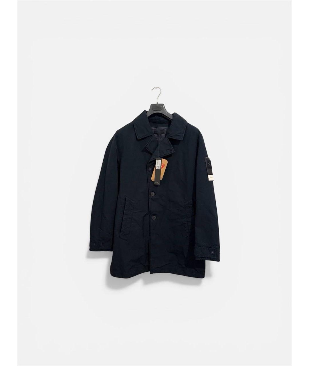 STONE ISLAND Темно-синее полиамидовое пальто, фото 6