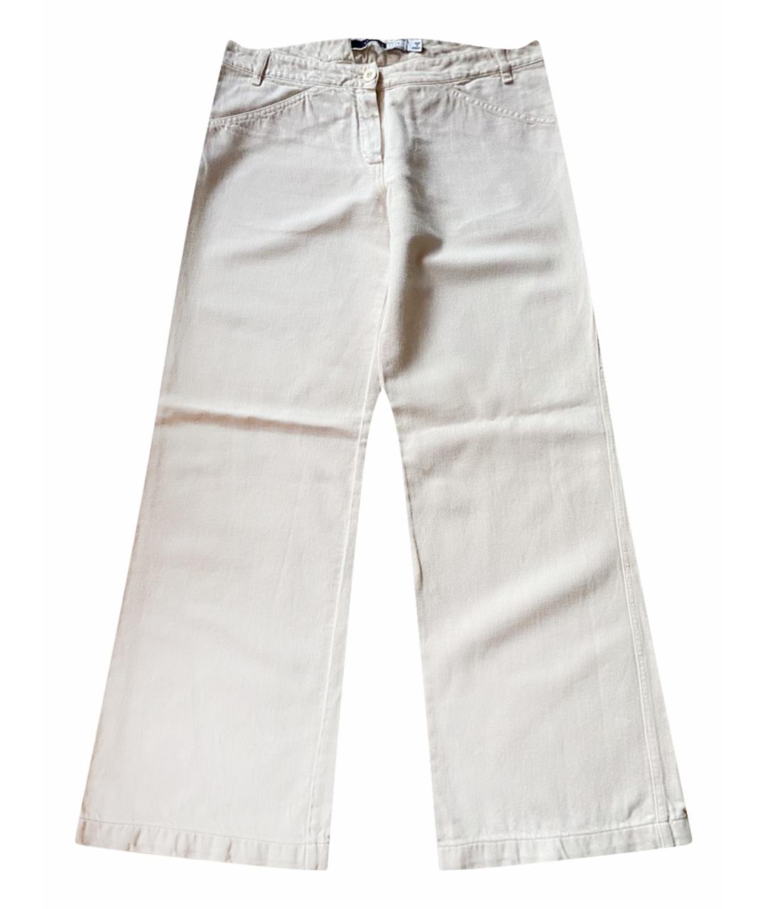 SPORT MAX CODE Бежевые хлопко-леновые прямые джинсы, фото 1