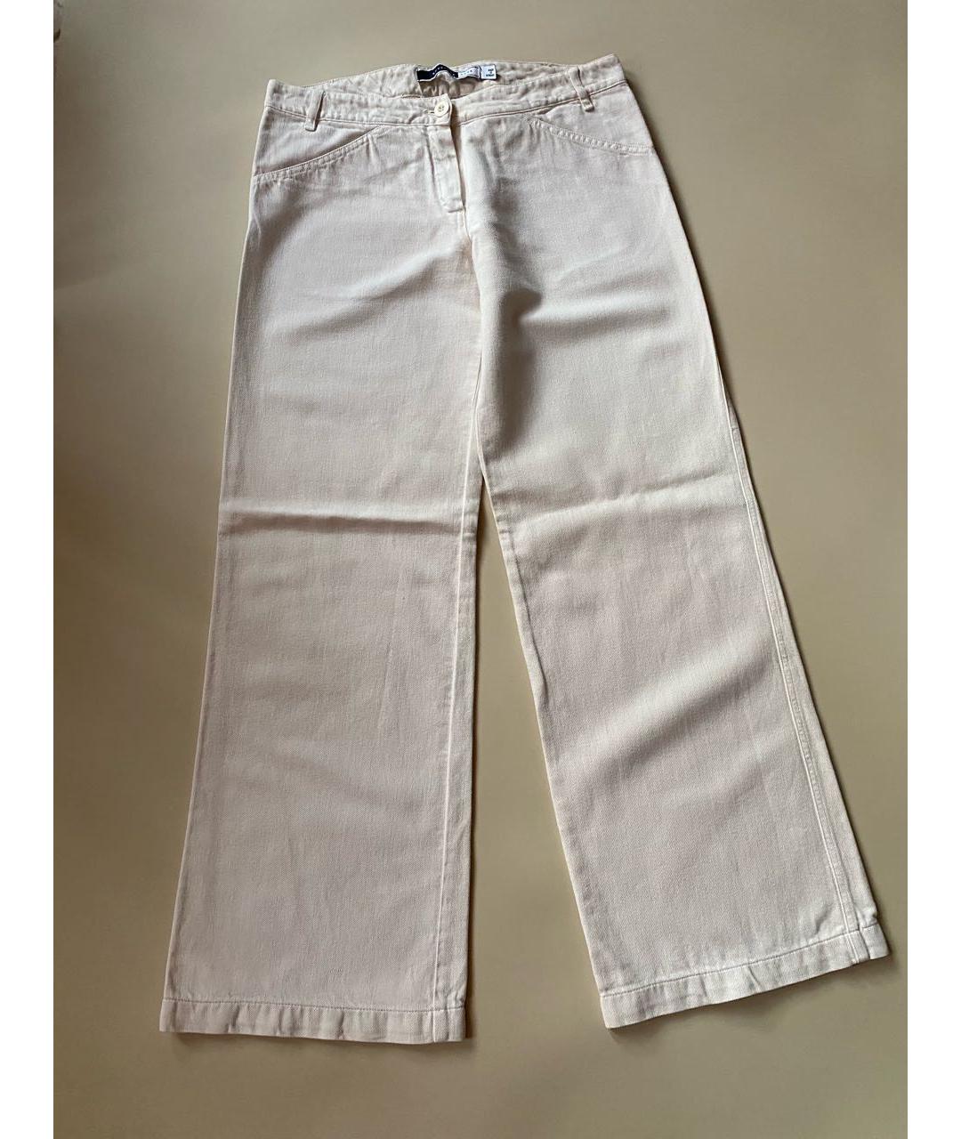 SPORT MAX CODE Бежевые хлопко-леновые прямые джинсы, фото 9