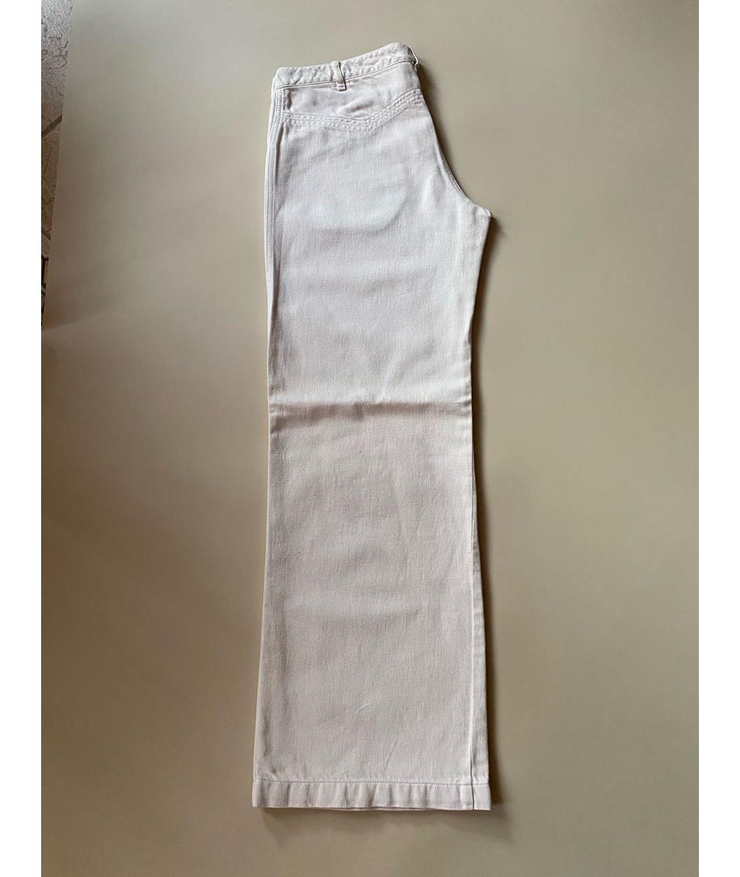 SPORT MAX CODE Бежевые хлопко-леновые прямые джинсы, фото 5