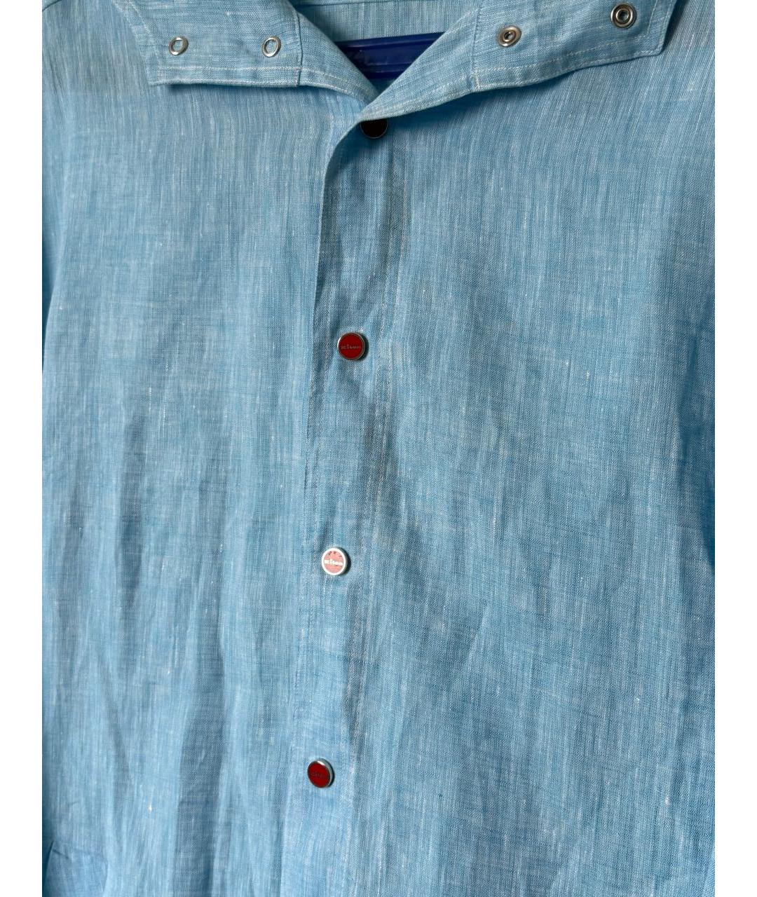 KITON Голубая льняная кэжуал рубашка, фото 3