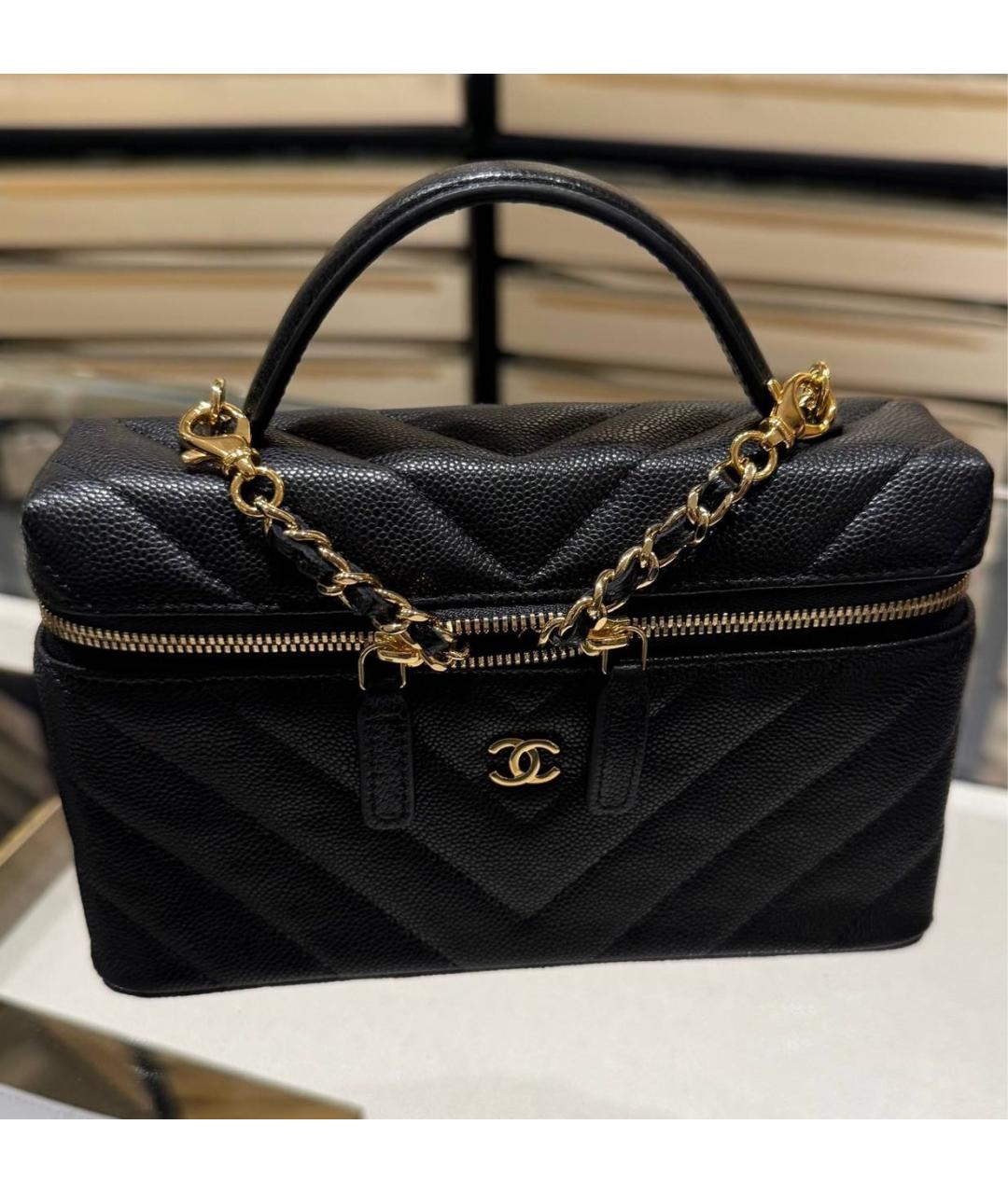 CHANEL Черная кожаная сумка через плечо, фото 6