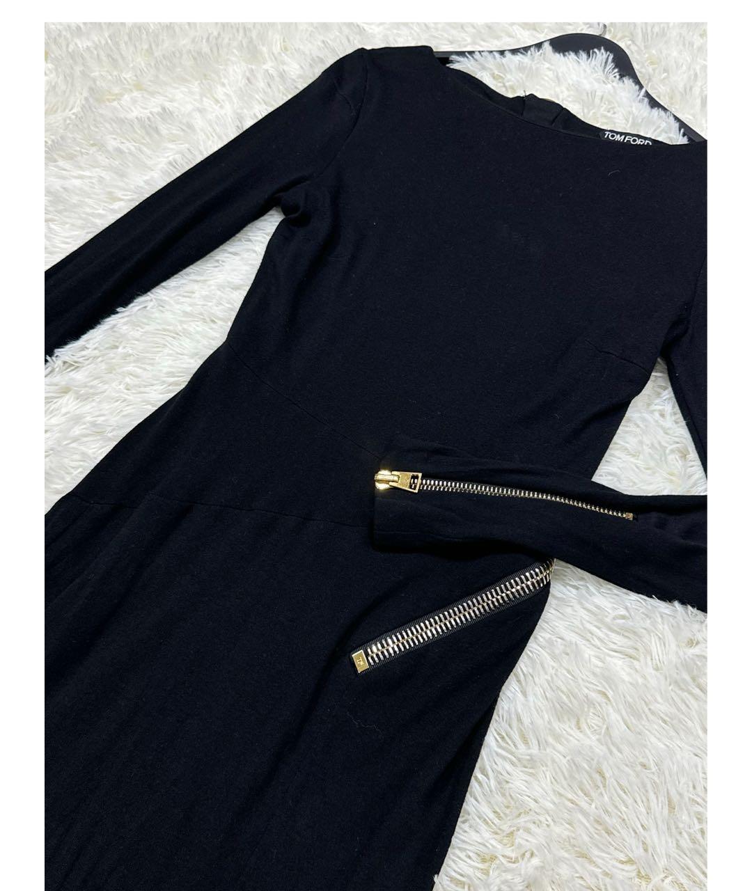 TOM FORD Черное вискозное коктейльное платье, фото 2