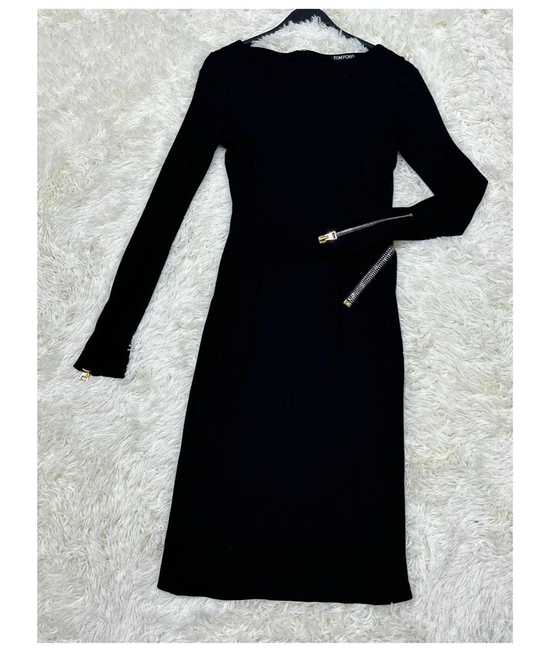 TOM FORD Черное вискозное коктейльное платье, фото 7