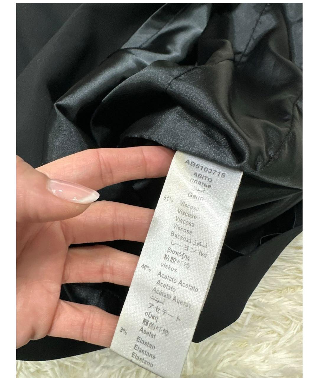 ELISABETTA FRANCHI Черное вискозное коктейльное платье, фото 4
