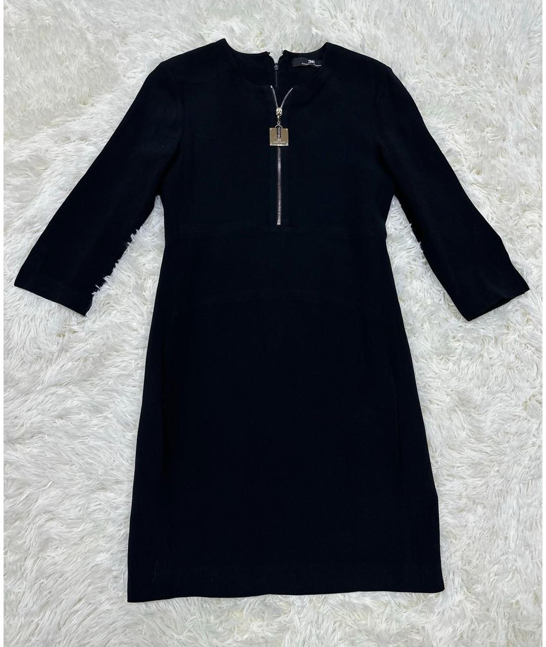 ELISABETTA FRANCHI Черное вискозное коктейльное платье, фото 5