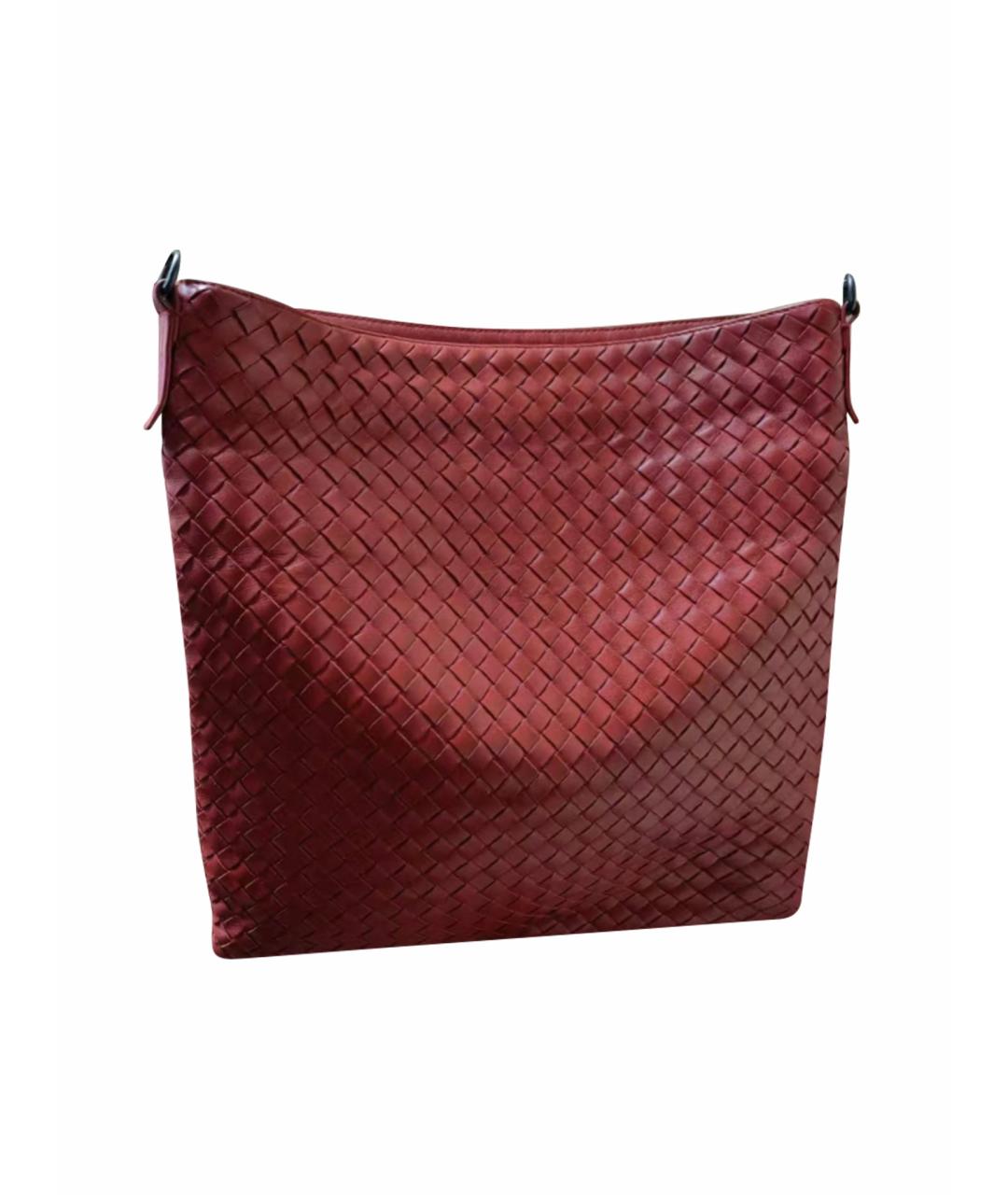 BOTTEGA VENETA Красная кожаная сумка на плечо, фото 1