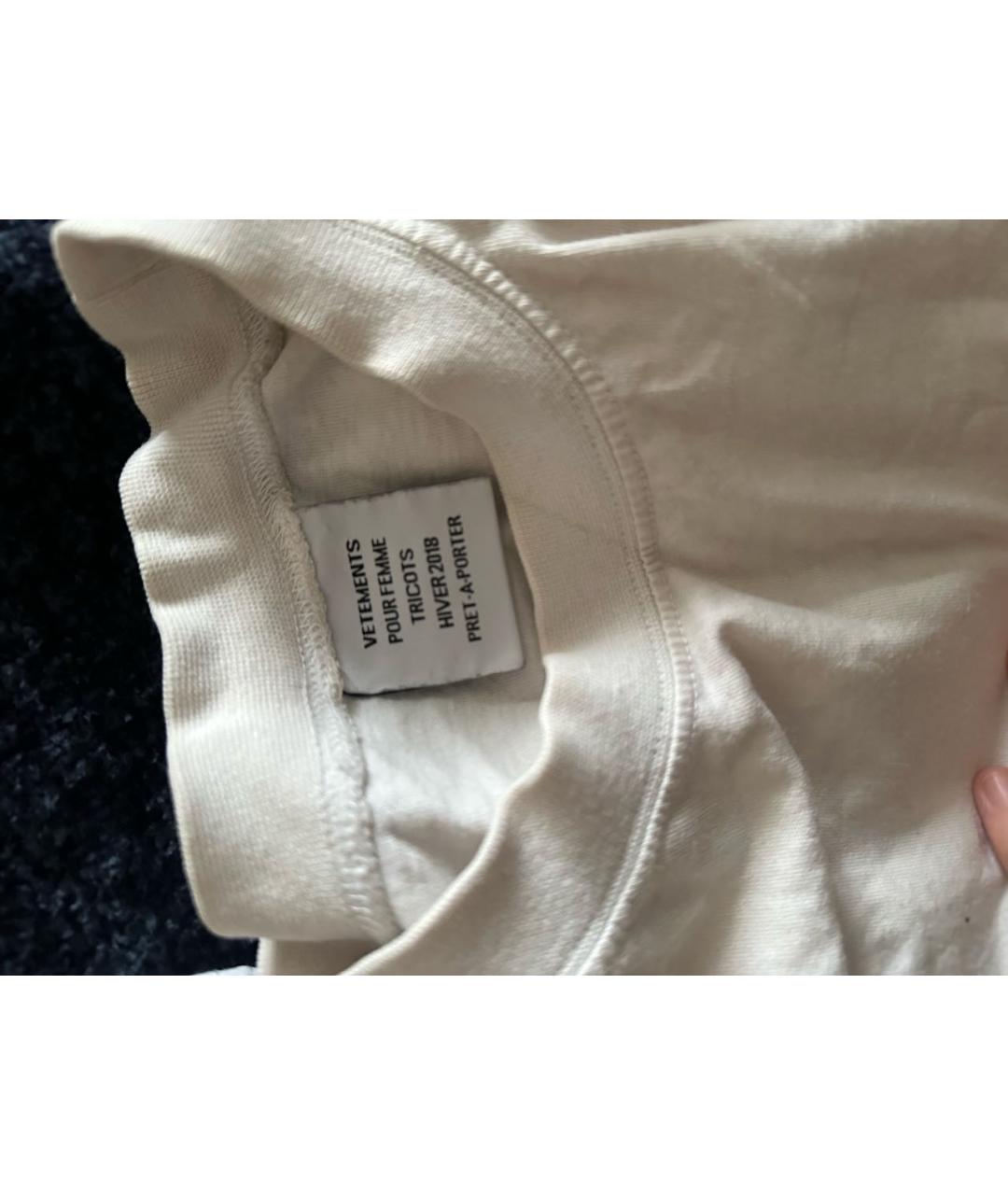 VETEMENTS Белая хлопковая футболка, фото 3