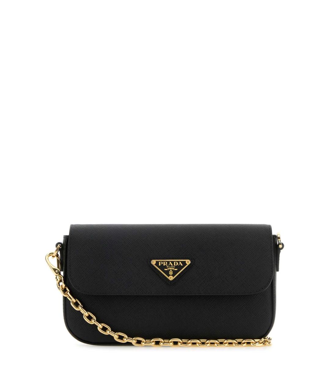 PRADA Черная кожаная сумка через плечо, фото 1