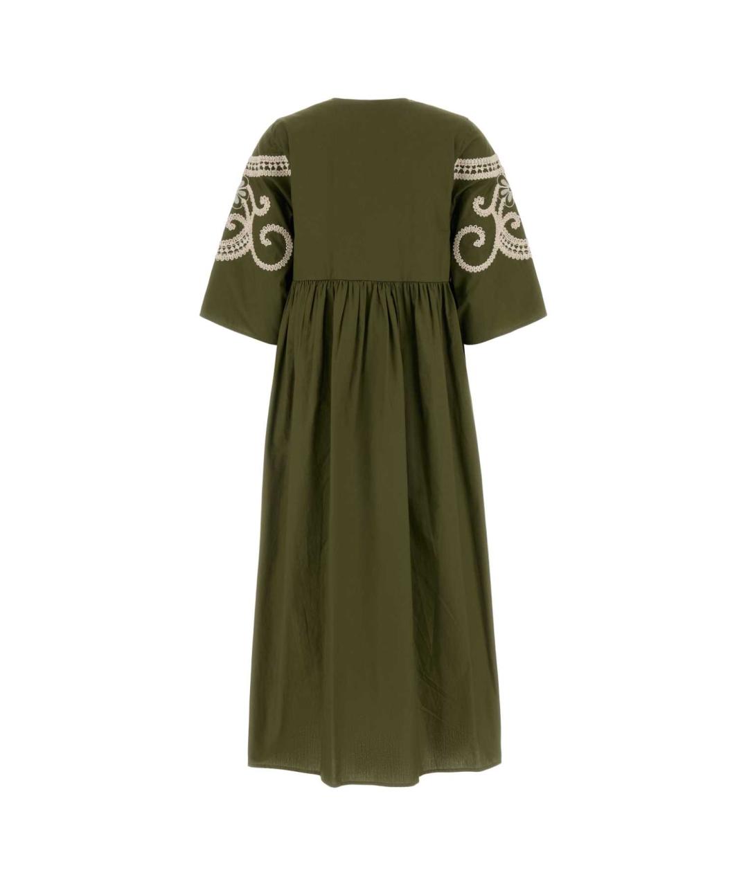 WEEKEND MAX MARA Зеленые хлопковое платье, фото 2