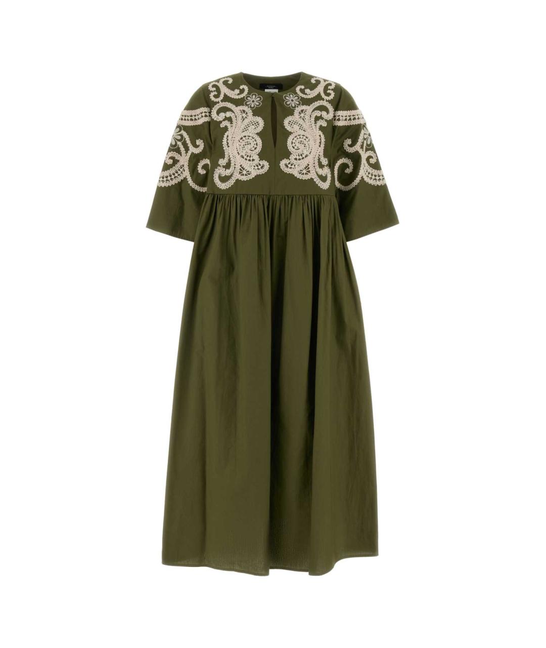 WEEKEND MAX MARA Зеленые хлопковое платье, фото 1