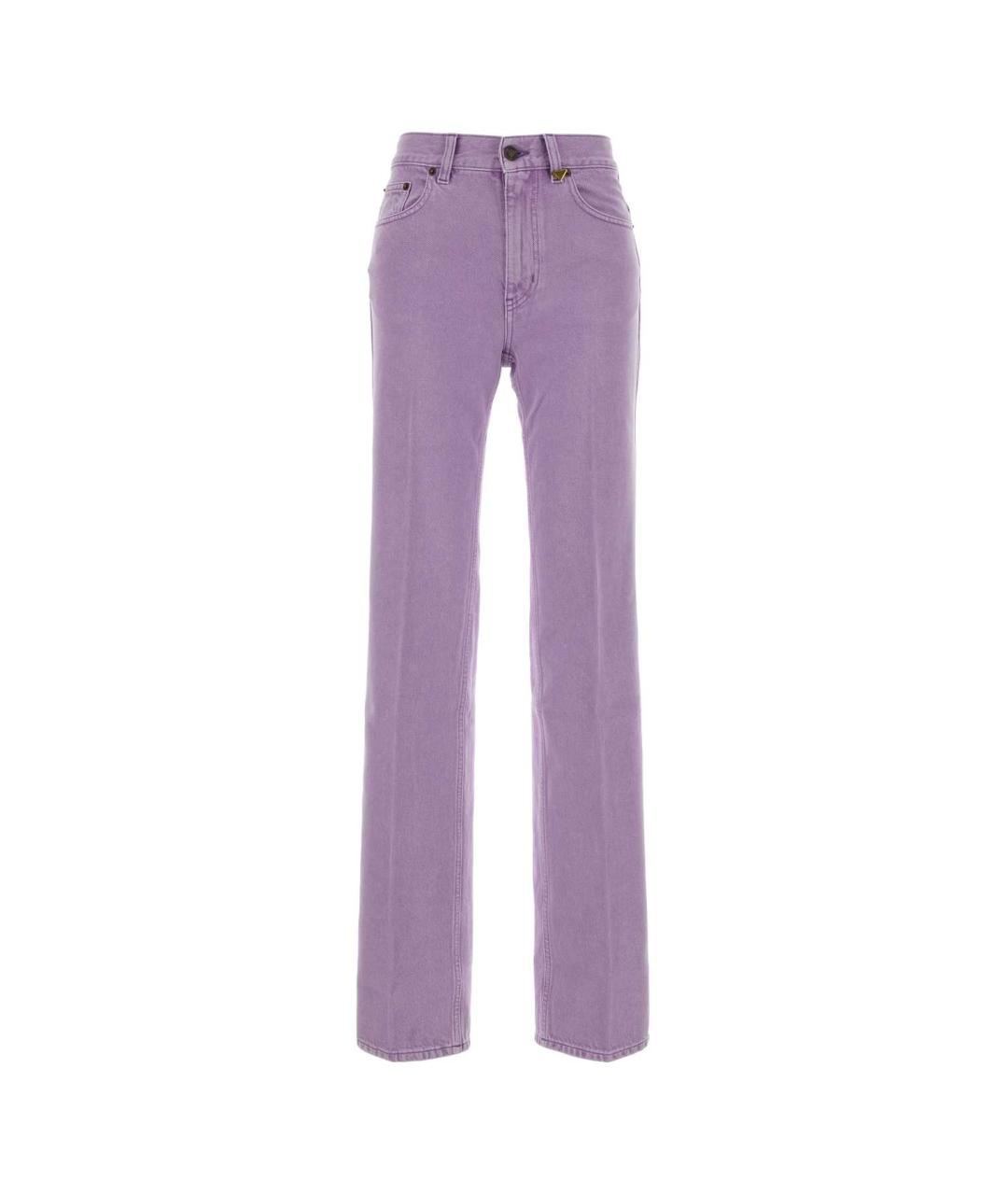 CHLOE Фиолетовые хлопковые прямые брюки, фото 1