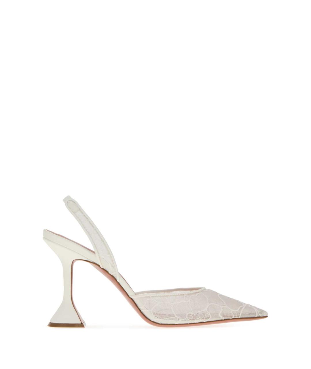 Amina Muaddi Белые кожаные туфли, фото 1