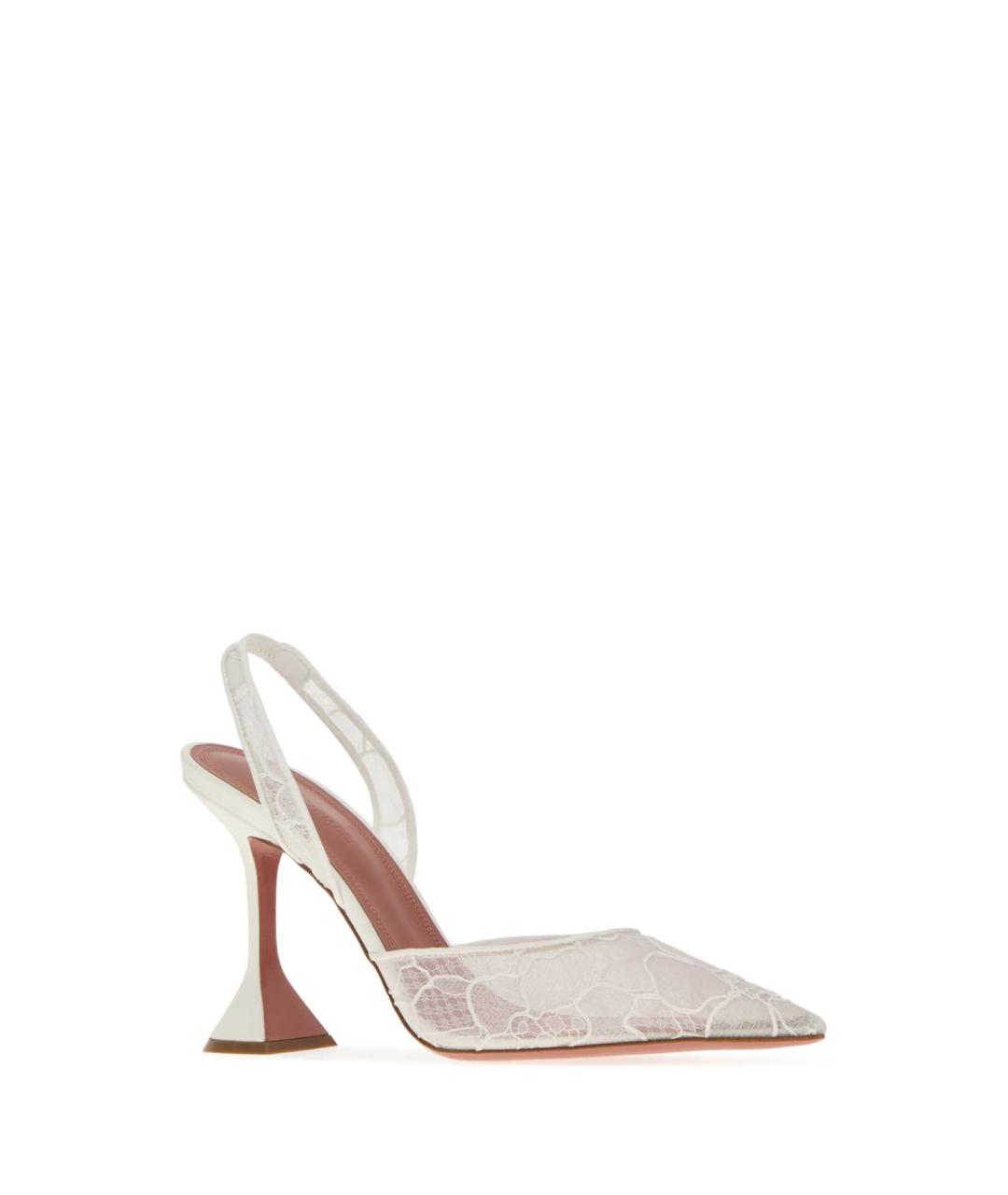 Amina Muaddi Белые кожаные туфли, фото 2