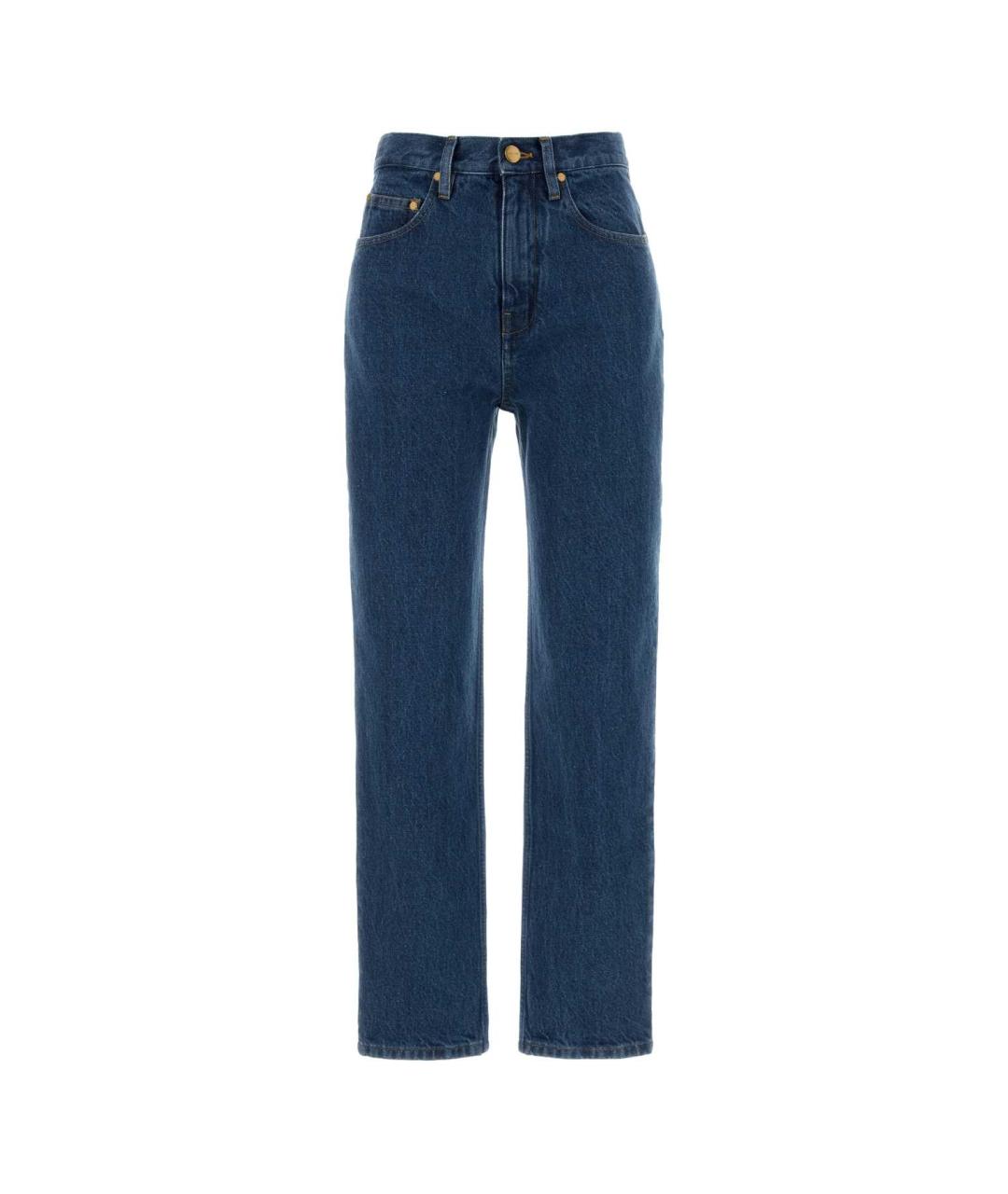 JIL SANDER Синие хлопковые прямые джинсы, фото 1