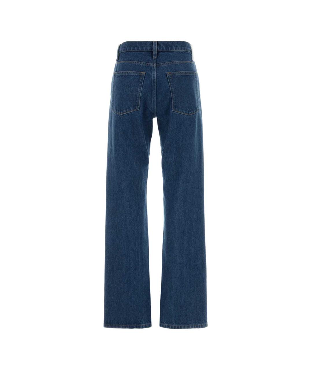 JIL SANDER Синие хлопковые прямые джинсы, фото 2