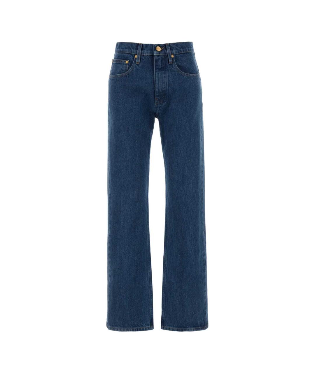 JIL SANDER Синие хлопковые прямые джинсы, фото 1