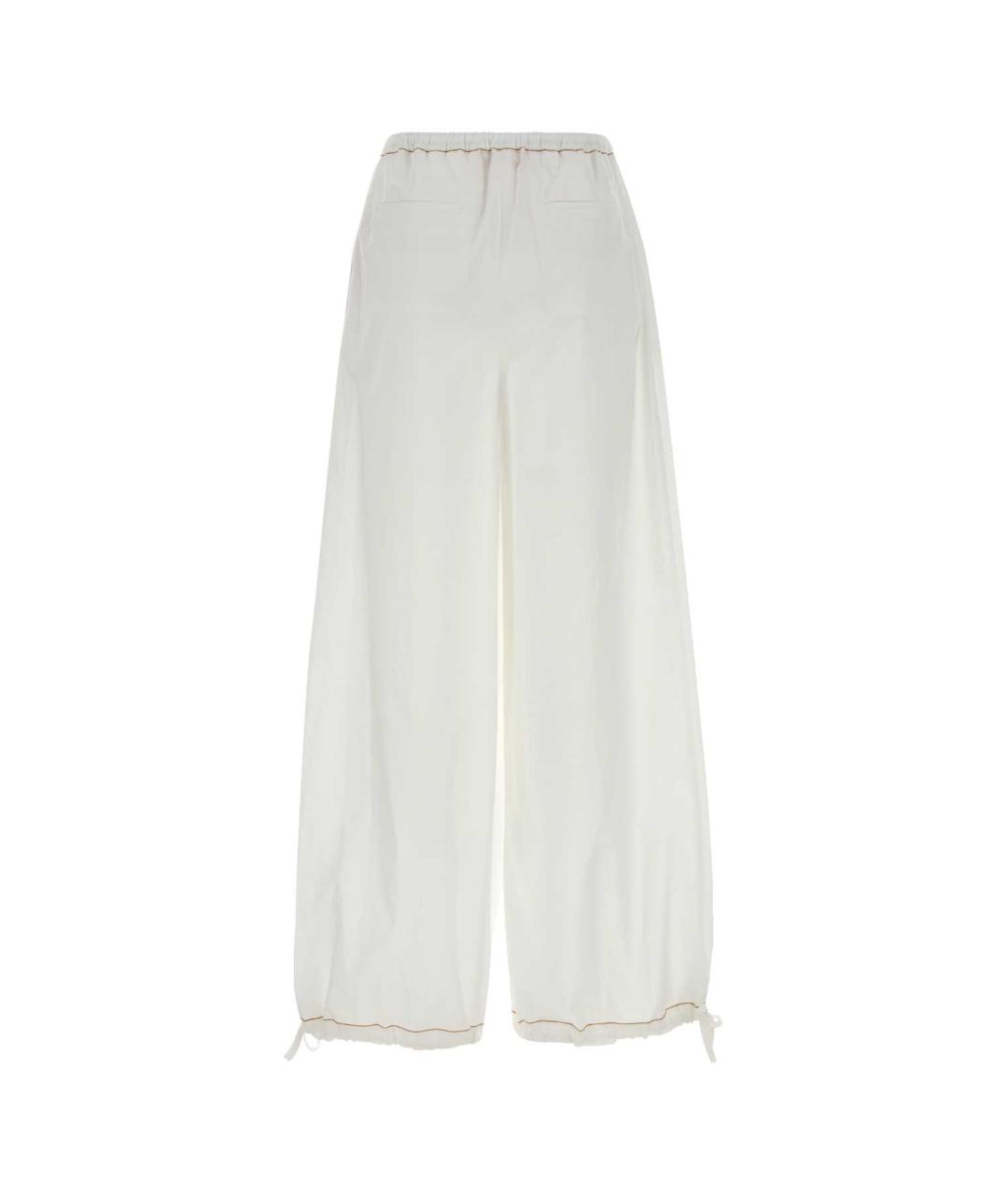 MARNI Белые хлопковые прямые брюки, фото 2