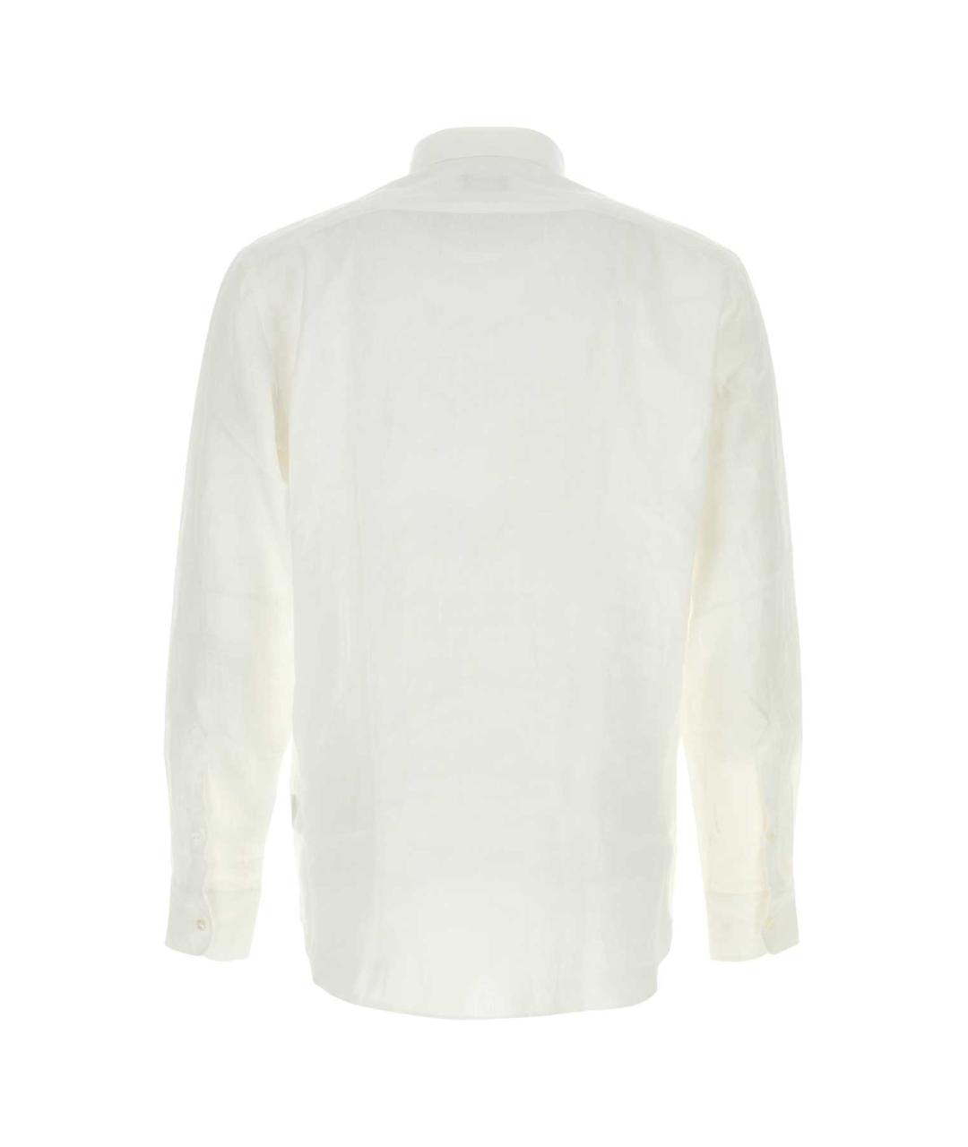 ZEGNA Белая льняная кэжуал рубашка, фото 2