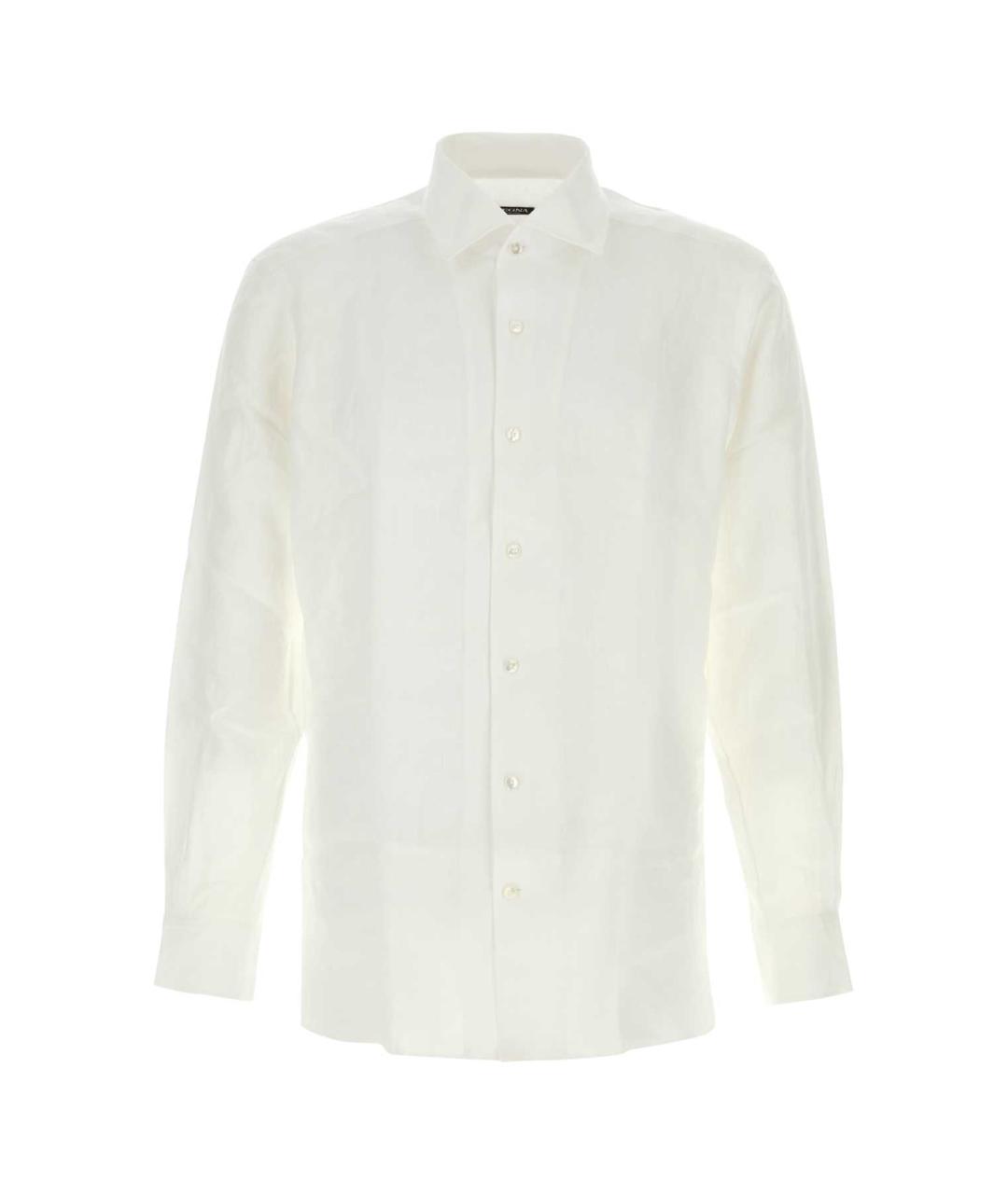 ZEGNA Белая льняная кэжуал рубашка, фото 1