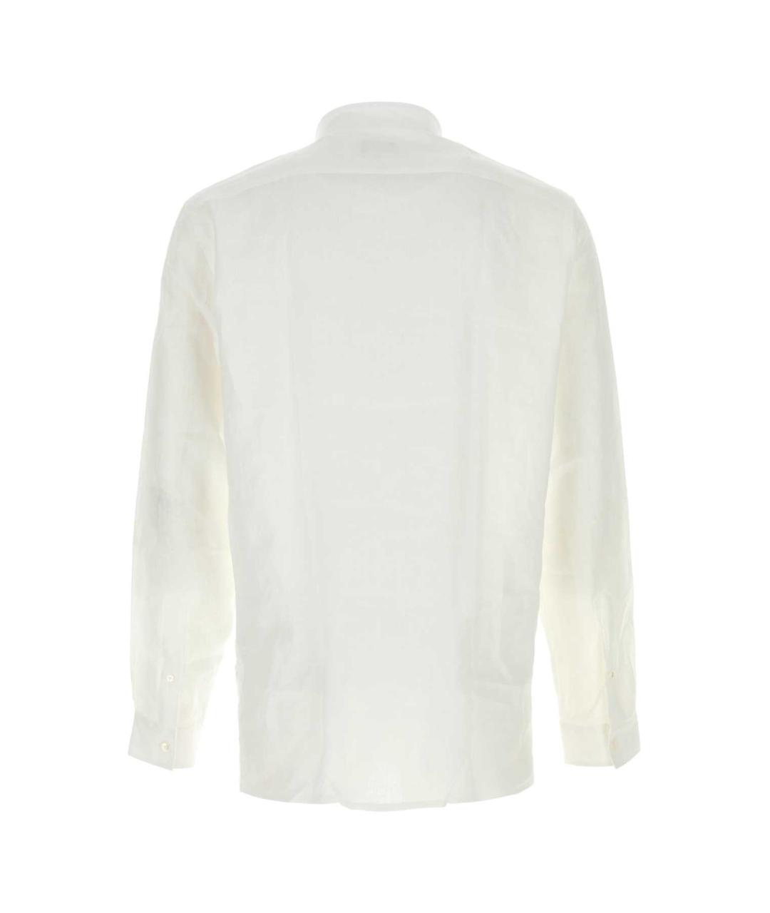 ZEGNA Белая льняная кэжуал рубашка, фото 2