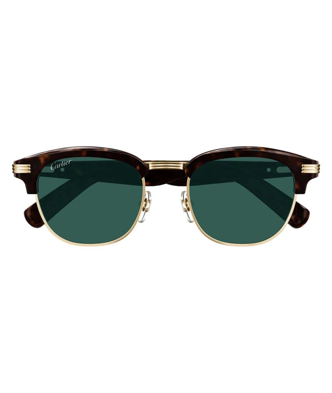 CARTIER Коричневые пластиковые солнцезащитные очки, фото 2