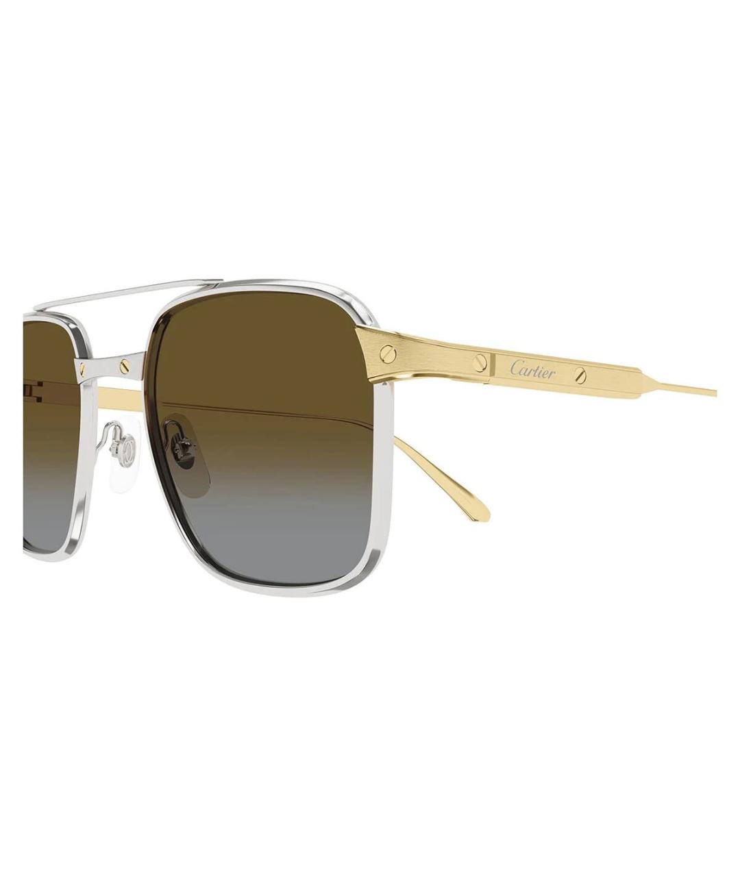 CARTIER Золотые металлические солнцезащитные очки, фото 3