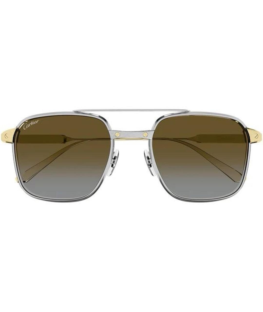 CARTIER Золотые металлические солнцезащитные очки, фото 2