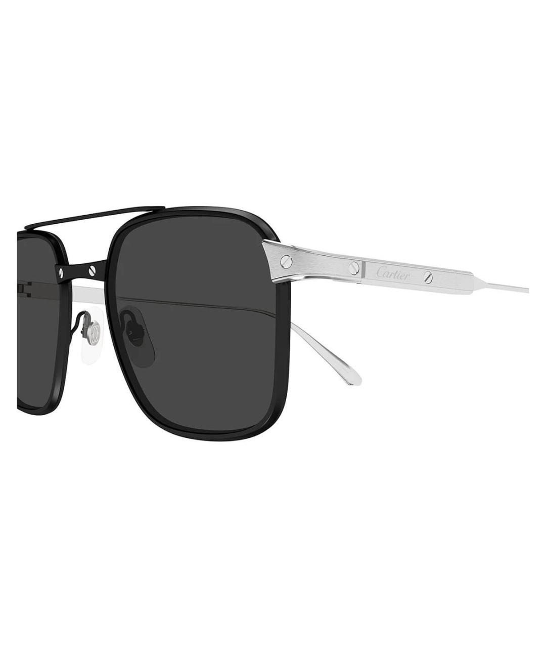 CARTIER Черные металлические солнцезащитные очки, фото 3