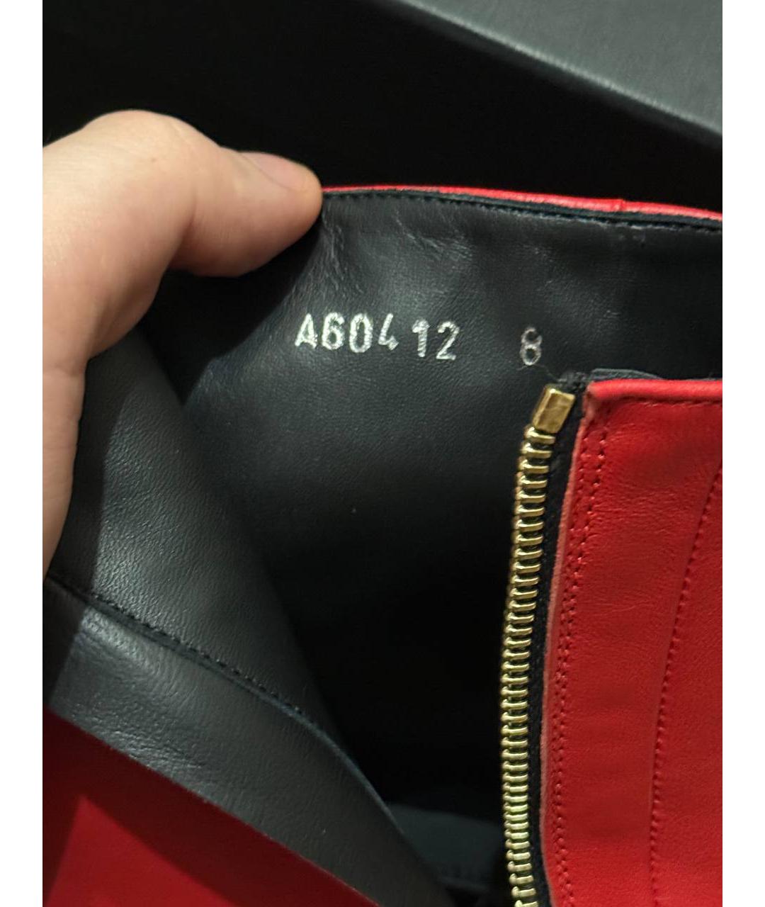 DOLCE&GABBANA Красные кожаные полусапоги, фото 4