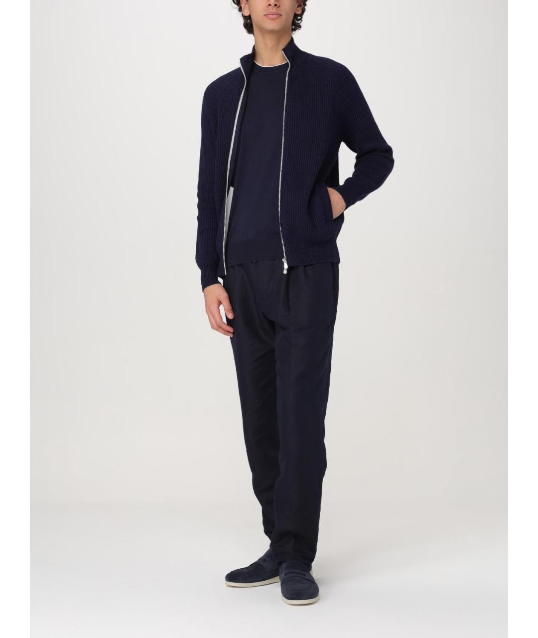 BRUNELLO CUCINELLI Синий хлопковый кардиган, фото 2