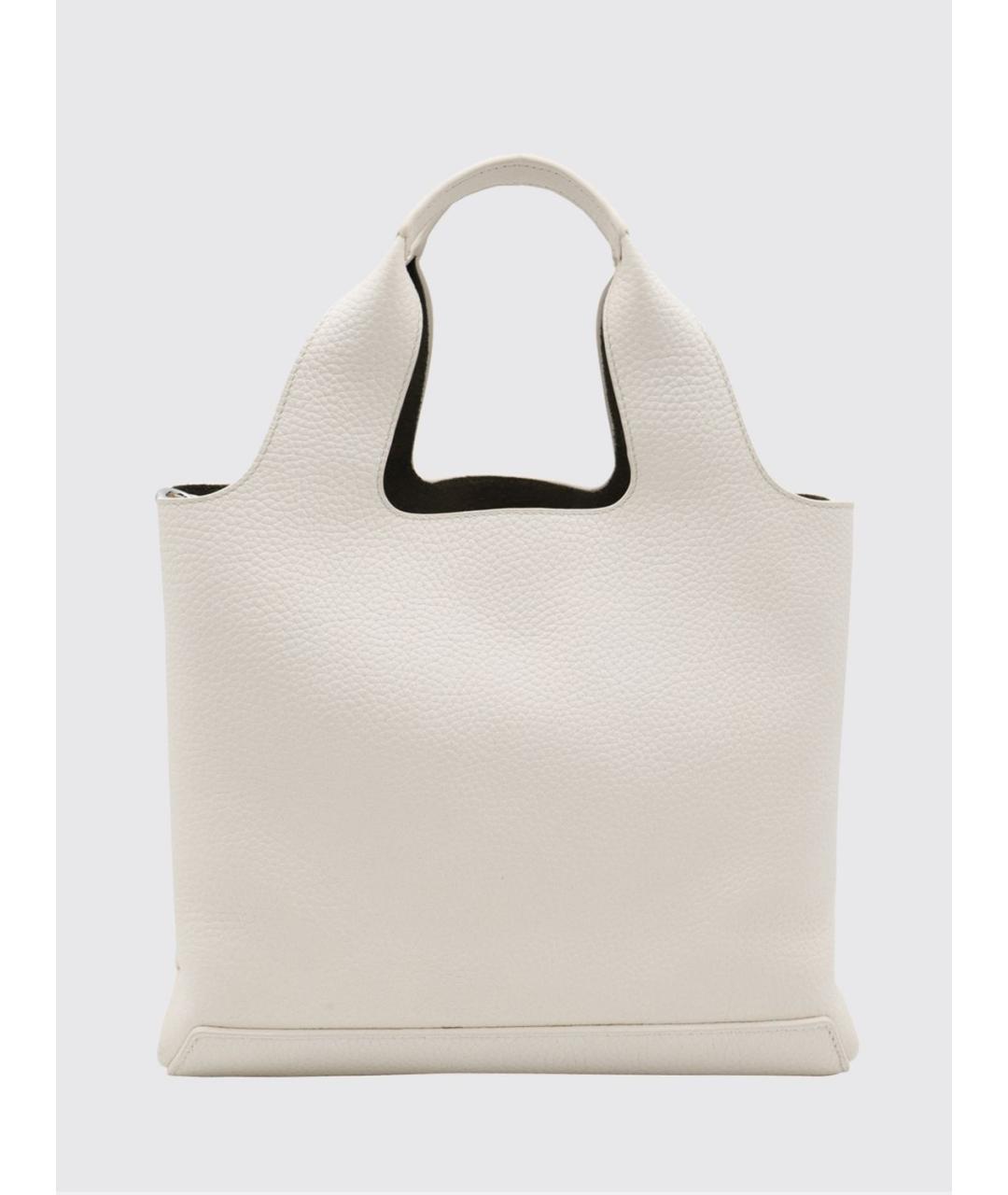 HOGAN Белая кожаная сумка с короткими ручками, фото 2