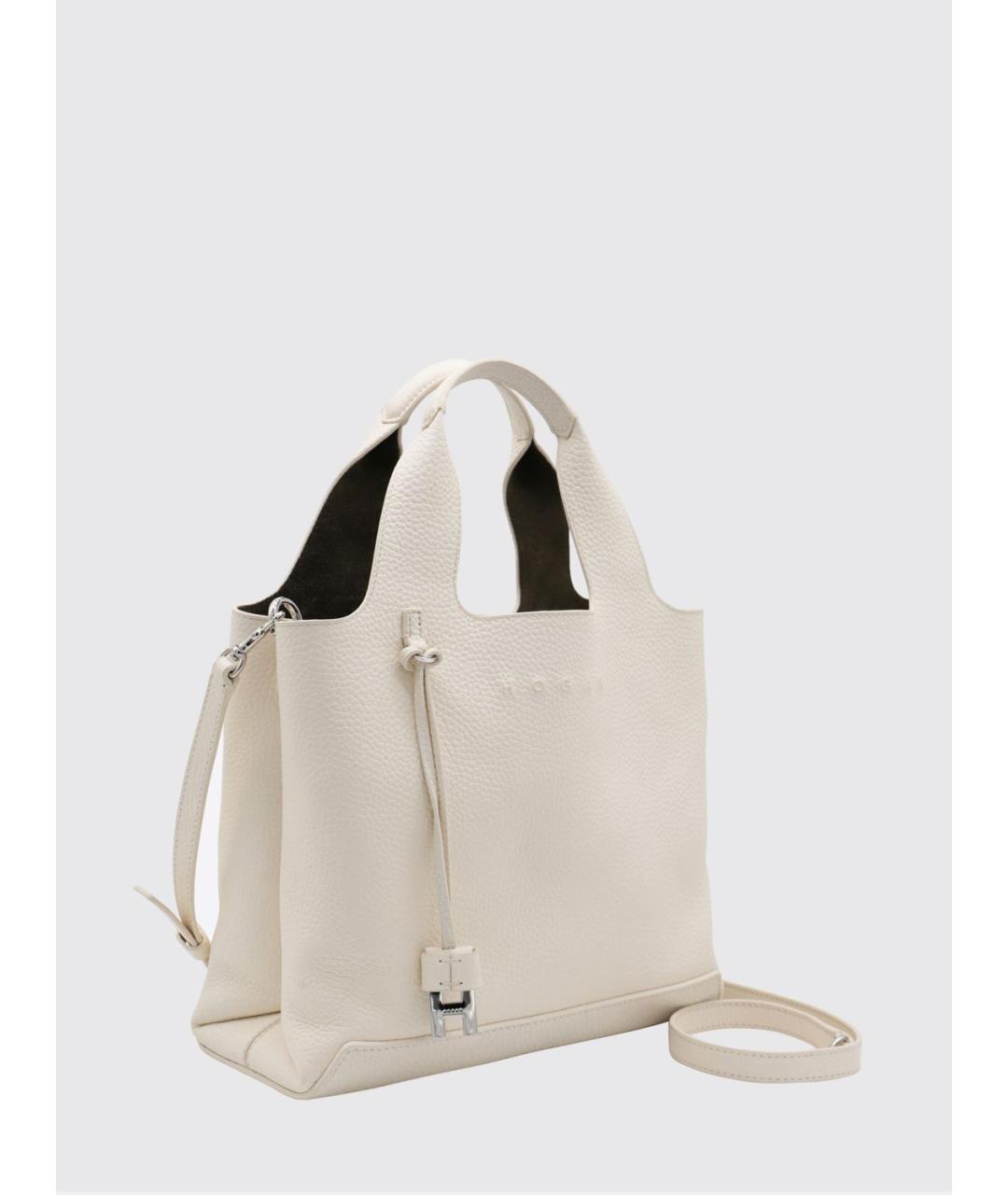 HOGAN Белая кожаная сумка с короткими ручками, фото 3