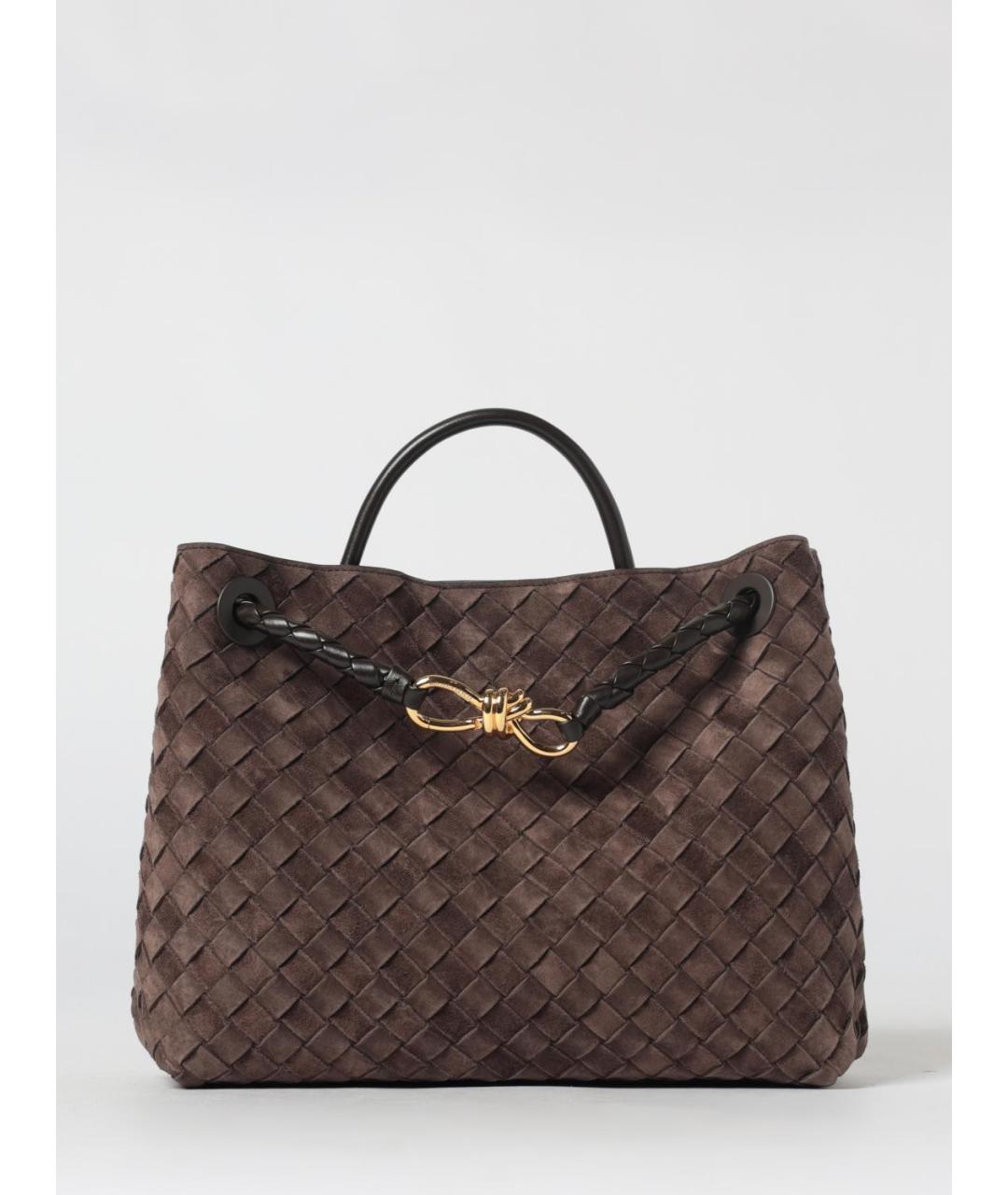 BOTTEGA VENETA Коричневая кожаная сумка с короткими ручками, фото 6