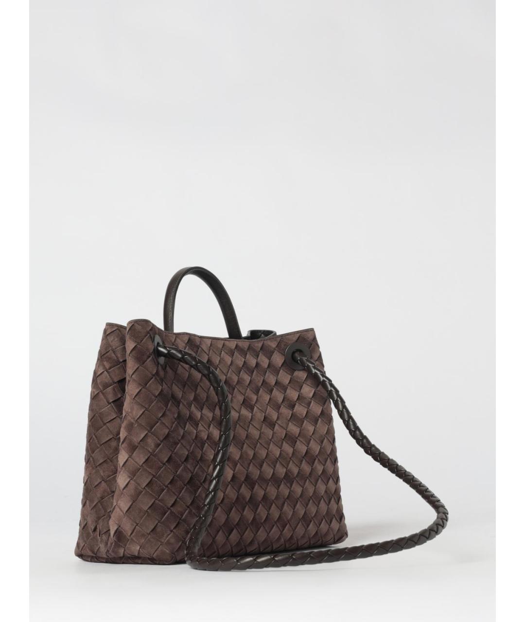 BOTTEGA VENETA Коричневая кожаная сумка с короткими ручками, фото 3