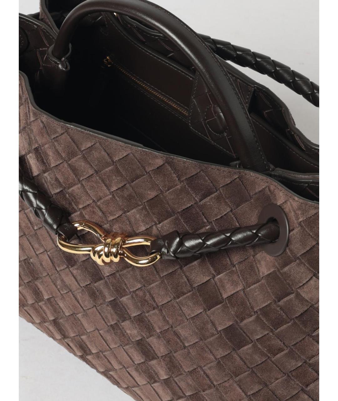 BOTTEGA VENETA Коричневая кожаная сумка с короткими ручками, фото 5