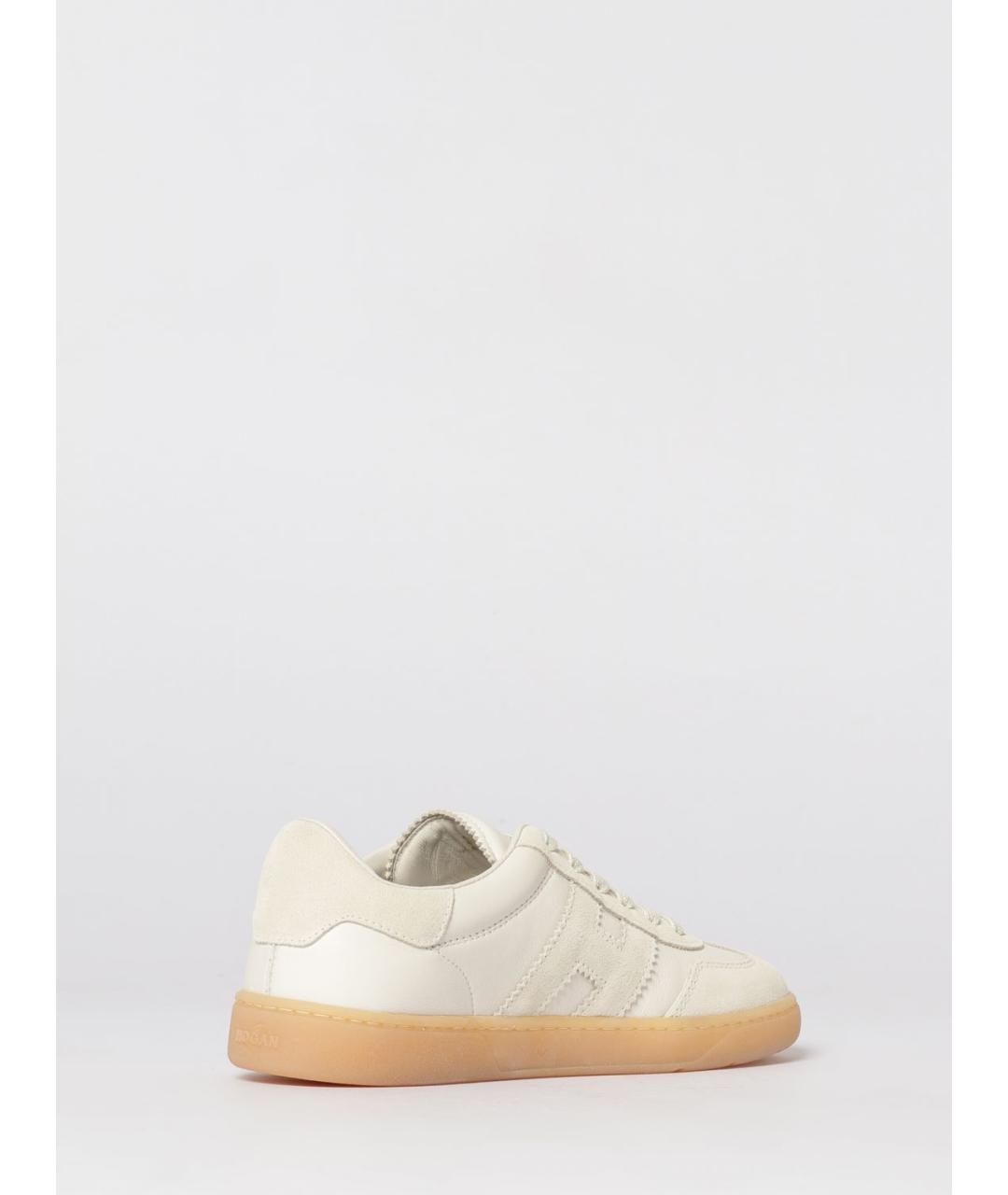 HOGAN Бежевые кожаные кеды, фото 3